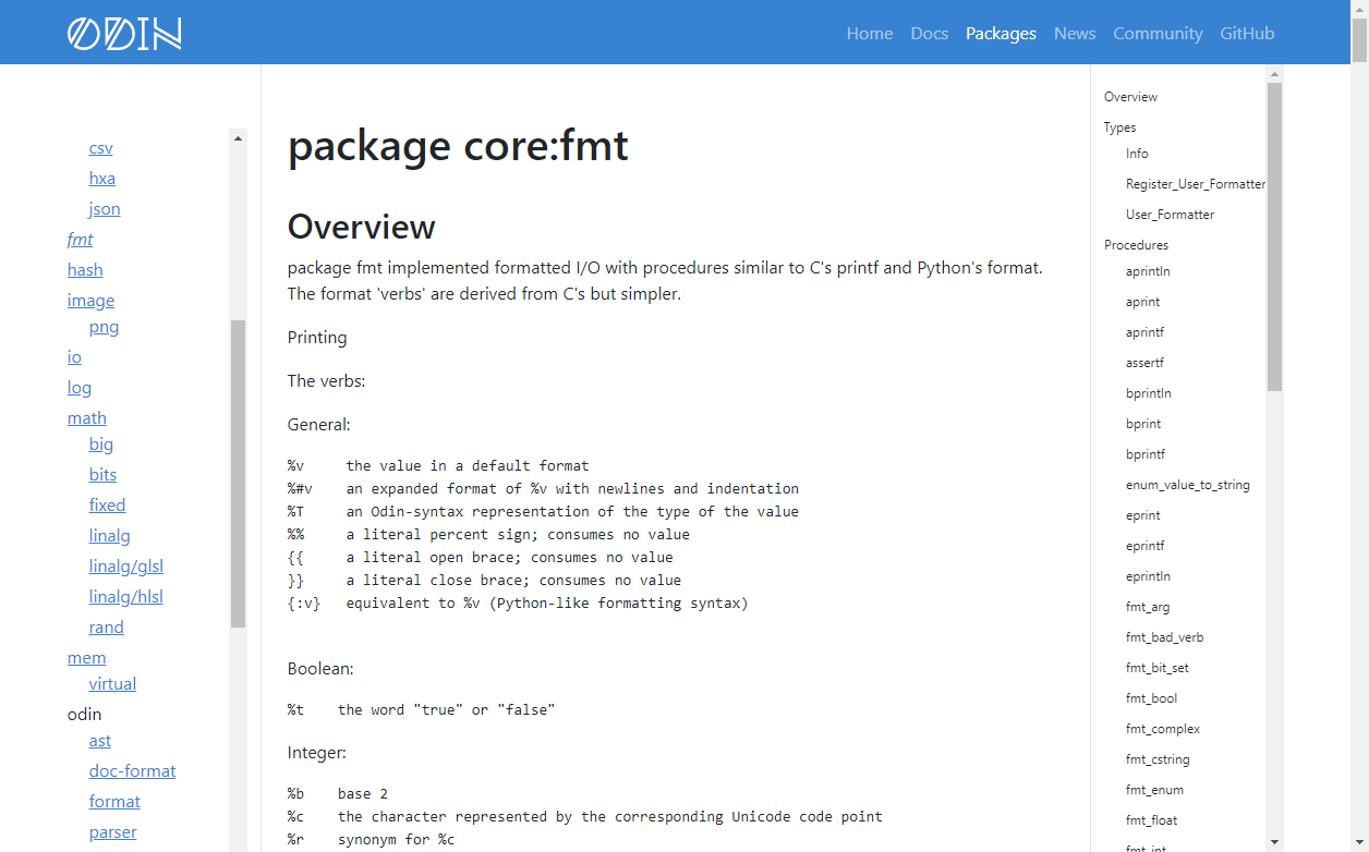 gingerBill on Twitter: "We are proud announce the brand new documentation  site for all the official library collections (`core` and `vendor`):  https://t.co/XdkaBoC9p2. https://t.co/emwD3cEOtD https://t.co/45bKEzCRDR" /  Twitter