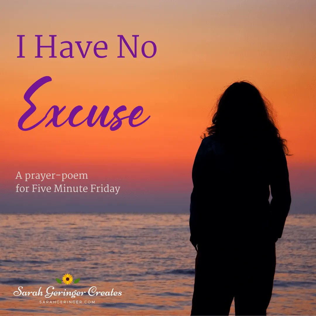SarahLynneCR's tweet photo. I Have No Excuse. Read more here: https://t.co/lhbi7w9X7K via @SarahGeringer #noexcuses #Christianpoetry #findareason https://t.co/DaMLXjMCoo