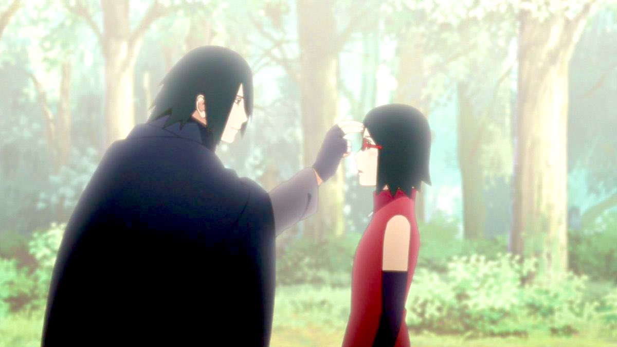 Friendly reminder that the forehead poke is an expression of LOVE (and a promise) for Sasuke, so saying he is “rejecting” Sakura as if that was true then is he rejecting his own daughter that has been proving he loves a lot. Stop trying to twist his canon mannerisms.