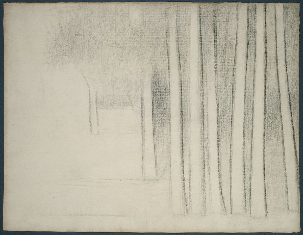 Georges Seurat, Tree Trunks (study for La Grande Jatte), 1884 https://t.co/ShARIoBvB8 #artinstituteofchicago #georgesseurat https://t.co/bwoROPTYpn