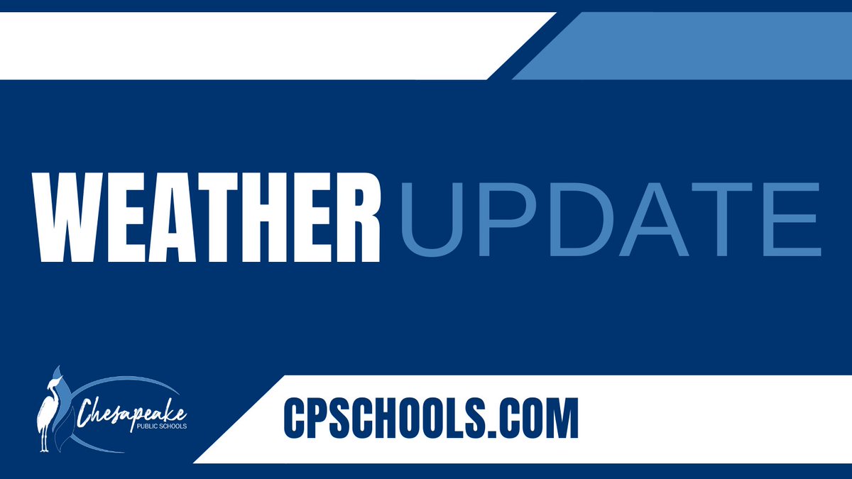cpschoolsva's tweet photo. Due to the threat of hazardous road conditions, Monday, January 24, 2022, will be a virtual learning day. 

Teachers will contact families to provide information. Our offices will open on a 2-hour delay.

For more information, visit https://t.co/SGstEQXqPQ. https://t.co/0PYADXadIT