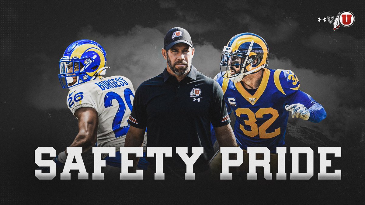 Utah_Football's tweet photo. #SafetyPride

Fun Fact: @TiTaniumT98 &amp; @weddlesbeard suit up together for the @RamsNFL today. 

@SafetyPride was Weddle’s teammate at Utah and coached Burgess here 12 years later.  

#UtahFootballFamily https://t.co/1WXyCvawR2