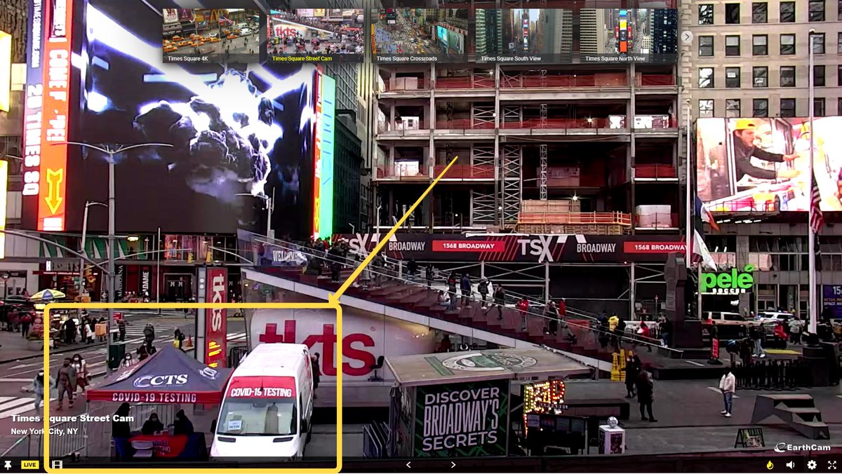 Times Square в Нью-Йорке. Тестирование на ковид