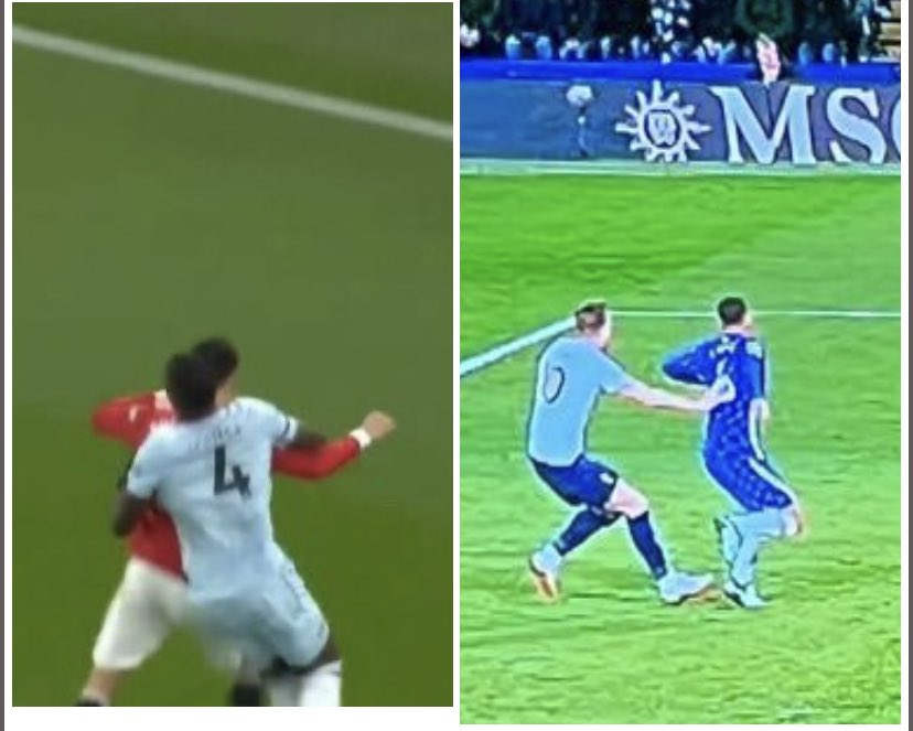 SohebUtd's tweet image. Guess which one was a foul ? 

⁦⁦@premierleague⁩ #DestroyingFootball  #InconsistentRefs #MUFC