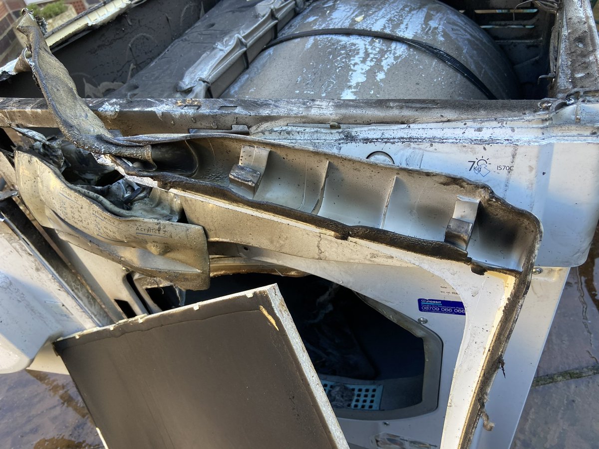 We recently attended a fire started by this tumble dryer. Please remember to register your appliances for any safety recalls registermyappliance.org.uk #RegisterMyAppliance #Electricalsafety