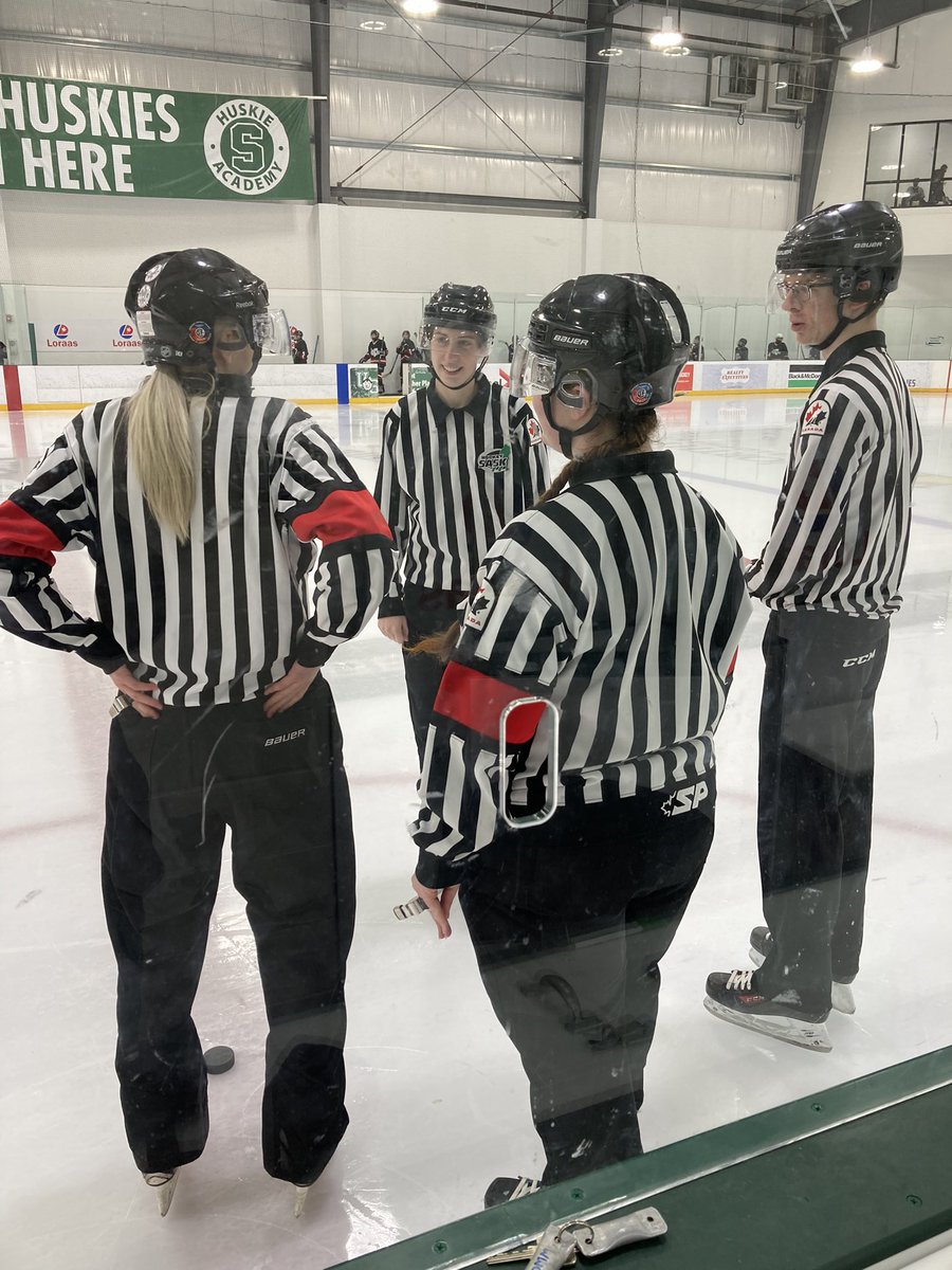 Great crew working the U18AA @yxecometshockey. Thank you stripes. #ThanksStripes @hockeysask