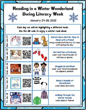 It's Winter Wonderland at Pineloch Elementary!  Let's celebrate Literacy Week!
