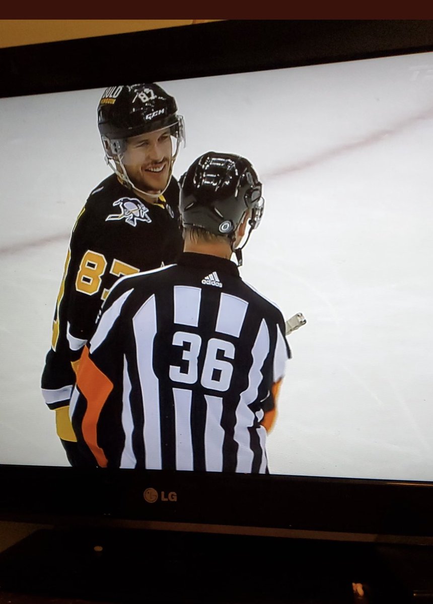 This image doth provide an adequate depiction of the bond betwixt ⁦<a href="/penguins/">Pittsburgh Penguins</a>⁩ and the men donning the striped jerseys.