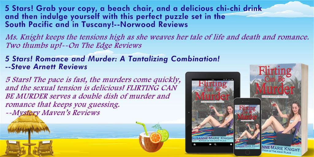 Susanne Knight (@susanneknight) on Twitter photo #NowAvailable! 5 Stars!
FLIRTING CAN BE MURDER: 5 stars! Romance and Murder: A Tantalizing Combination!--<a href="/steven_arnett/">Steven Arnett</a> Reviews
amazon.com/dp/B09Q2BLPXH
#NewRelease #mystery #romance #murder #Readers #writingcommunity #RomanceSG #TropicalParadise #Kindle #Smashwords #Print #NowAvailable! 5 Stars!
FLIRTING CAN BE MURDER: 5 stars! Romance and Murder: A Tantalizing Combination!--<a href="/steven_arnett/">Steven Arnett</a> Reviews
amazon.com/dp/B09Q2BLPXH
#NewRelease #mystery #romance #murder #Readers #writingcommunity #RomanceSG #TropicalParadise #Kindle #Smashwords #Print