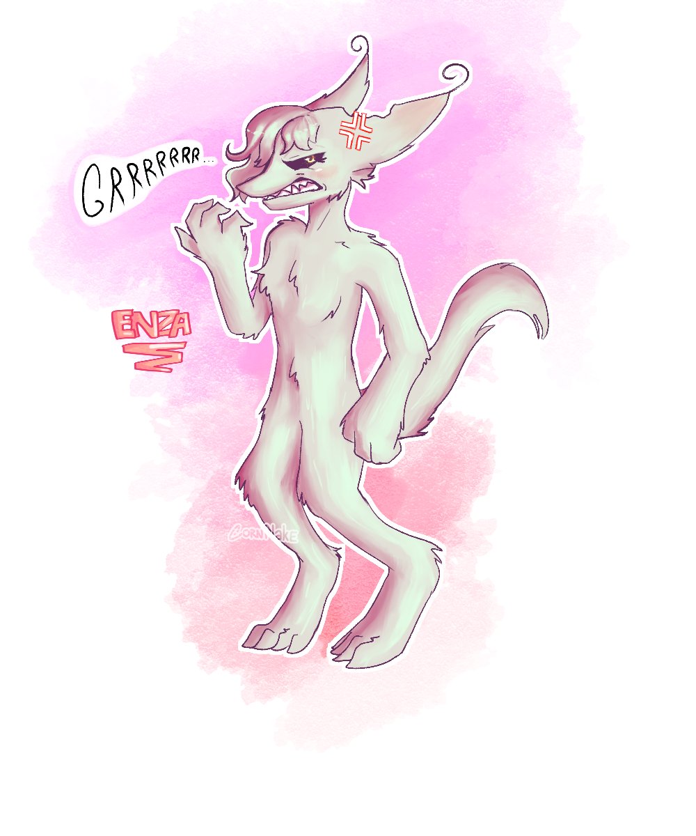 cornflakedrawzz's tweet photo. my part of the art trade with @stoic_rose94 with her gieeg enza!! she's a floof, but she is very tough lol #arttrade #gieeg #originalcharacter https://t.co/7kGLvvsWlr