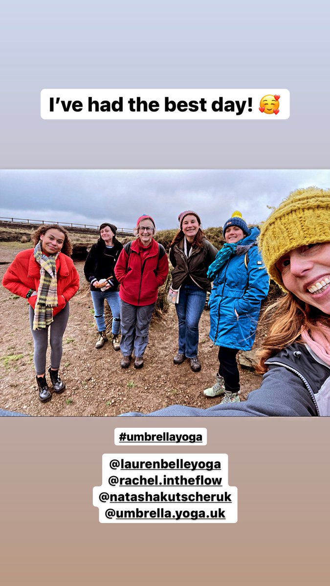 UmbrellaYoga's tweet photo. Couldn’t ask for a better crew to take on the umbrella ‘yoga for all’ mission! Thanks for walking and talking with me yesterday 💙 These guys just get it 🙌
#marsdenmoor #walkingwiththeteam #getoutisde #AnybodyCanYoga https://t.co/t2eirsG2f0