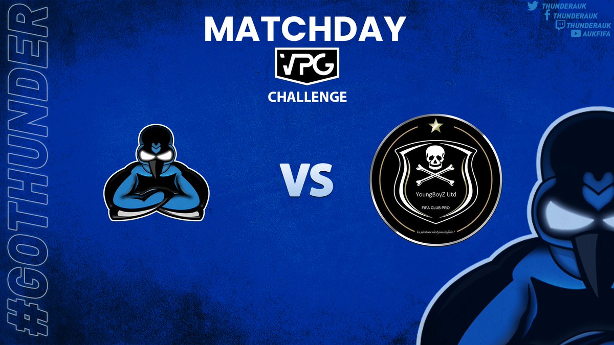 💥 MatchDay 
📅 LUNDI 24/01

🏆 ╏ <a href="/OfficialVPG/">Virtual Pro Gaming</a> SUISSE ⚽

🆚 ╏ <a href="/xYoungBoyZFCx/">YoungBoyZ United</a> ✈
⏲️ ╏ 21h20

#GOTHUNDER #ESPORTFA22 #eSports