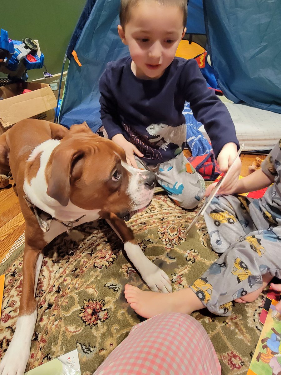 Paulie reading with his brother and dog, Luey!

@Ms_Frisenda <a href="/WWP_Dalers/">WWP_Dalers</a> 
#parp