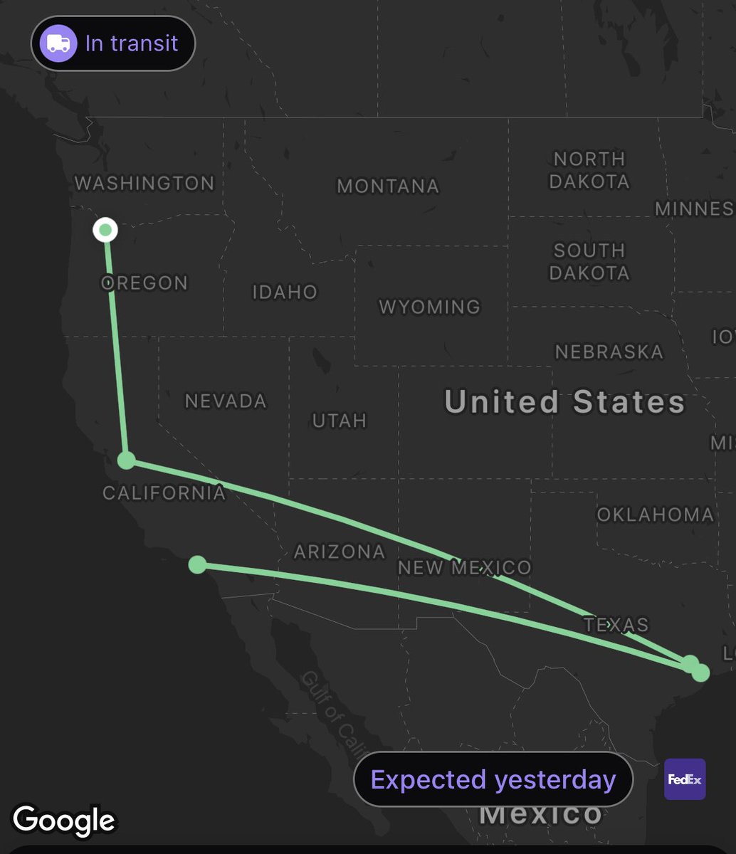 Aaah yes, Fedex. Definitely the optimal route right there:
