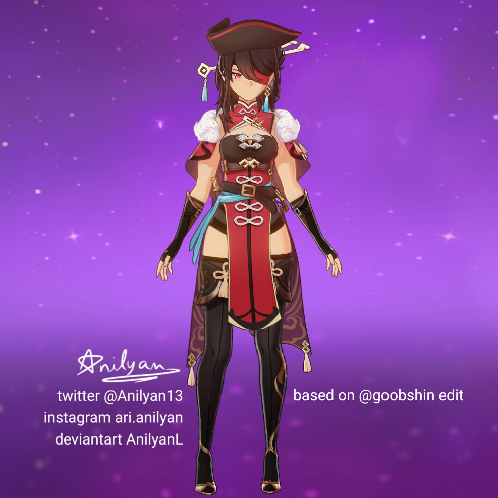 So, <a href="/goobshin/">mel</a> edit was just too good and I was intending to make a collection of adjustments to the original design of characters, so why not start with Beidou? 
#GenshinImpact #genshintwt #Genshin #Genshinfanart #genshinskins #pirate #Beidou