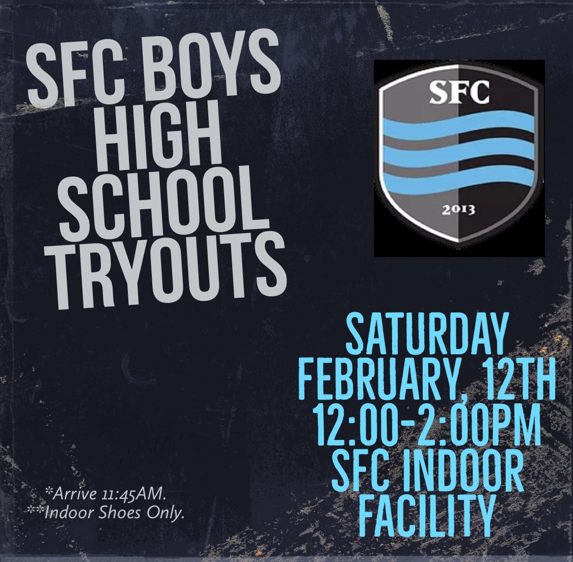 SFC is hosting a Boys High School Supplemental Tryout on February 12, 2022 at 12-2pm for anyone currently unattached for the 2022 Spring Season! strikefc.leagueapps.com/events/2836161…