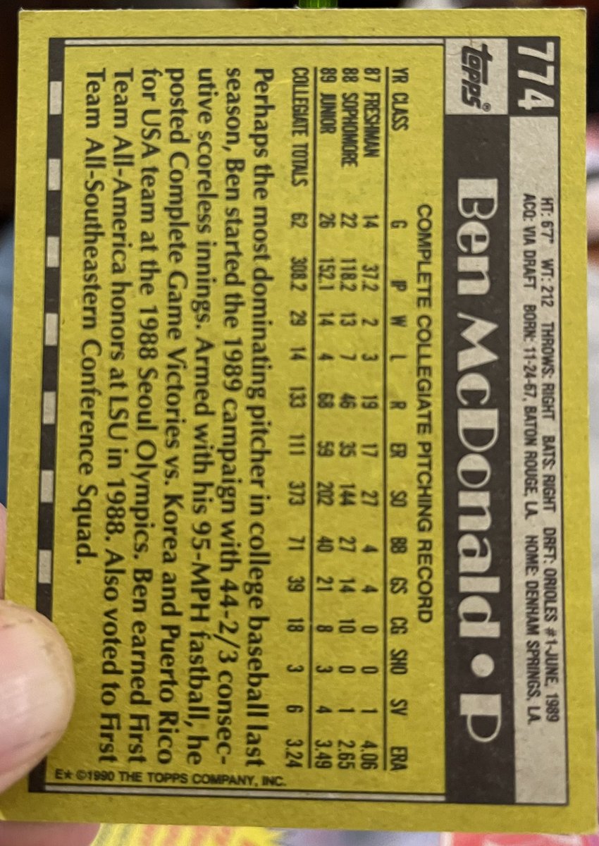 beamt_6's tweet photo. @realbenmcdonald I found a old baseball card. It is your rookie card. https://t.co/Jg5QKj5gjh