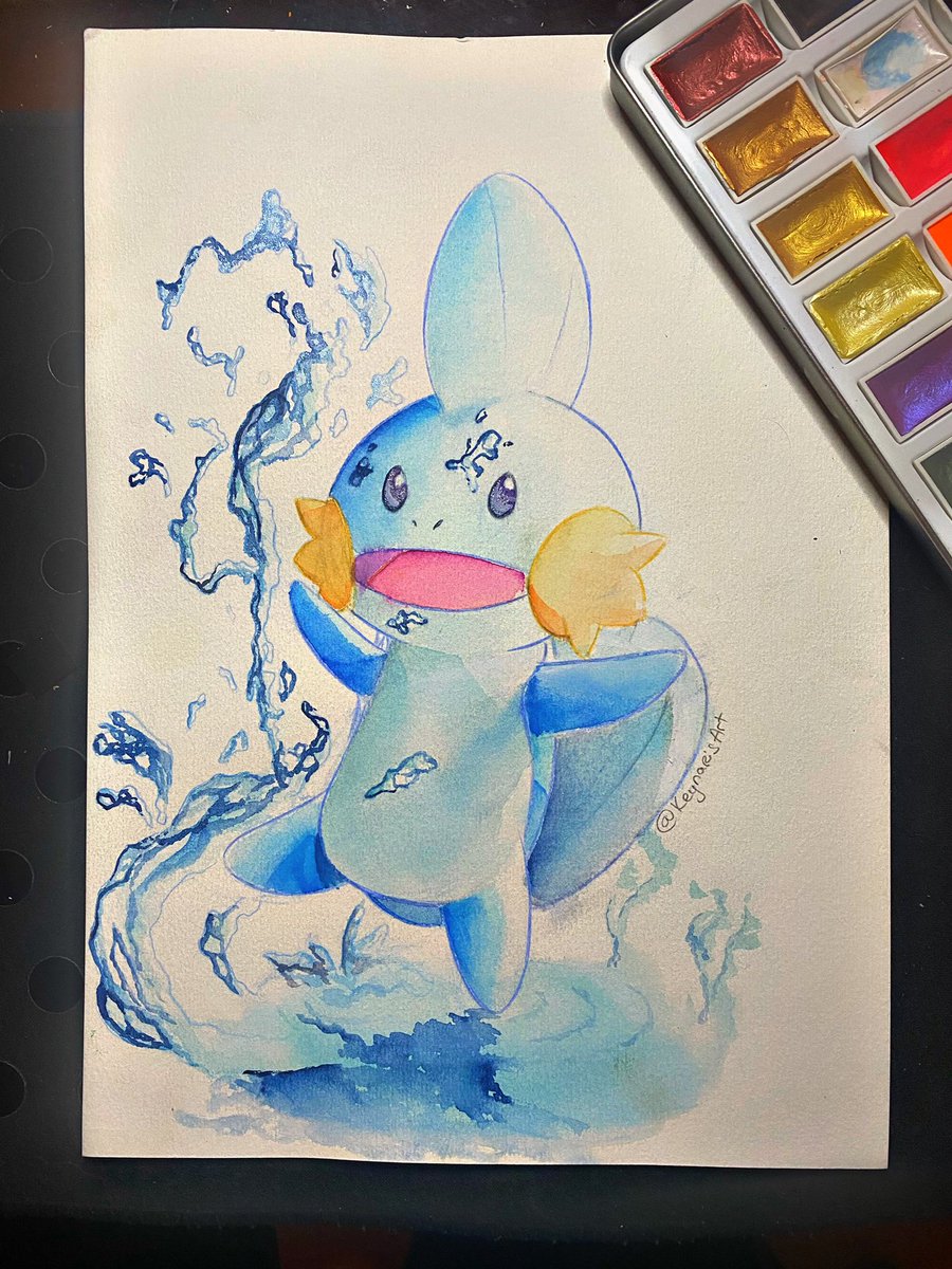 keynaris's tweet photo. Watercolor ArtWork of #mudkip 

#Pokemon #watercolor #traditionalart https://t.co/i7Y0sYihKh