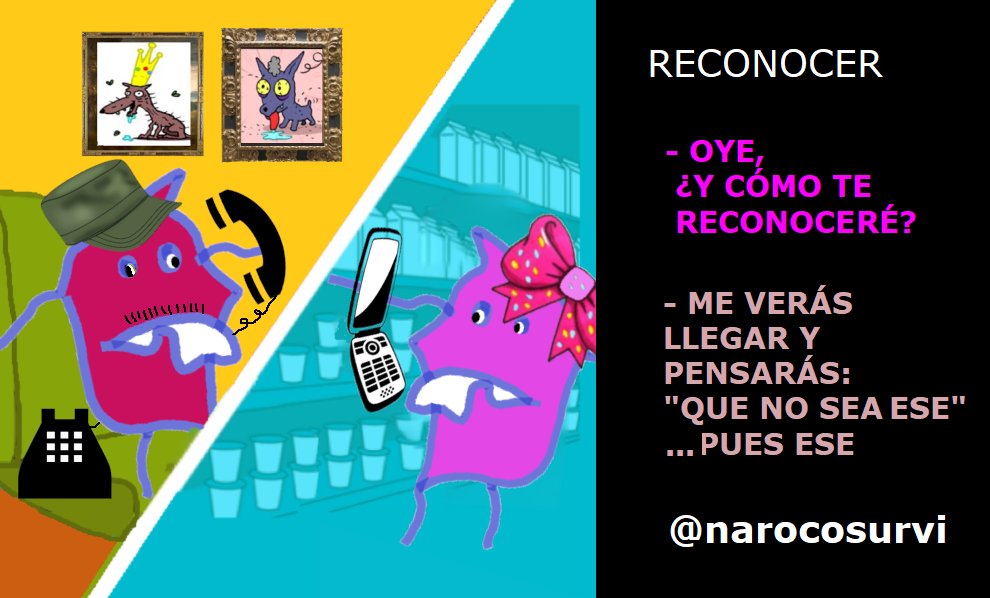narocosurvi's tweet photo. -- OYE, ¿Y CÓMO TE RECONOCERÉ?
- ME VERÁS LLEGAR Y PENSARÁS: "QUE NO SEA ESE"... PUES ESE

#narocosurvi #chiste #Reconocer https://t.co/hG4SOOg9lv