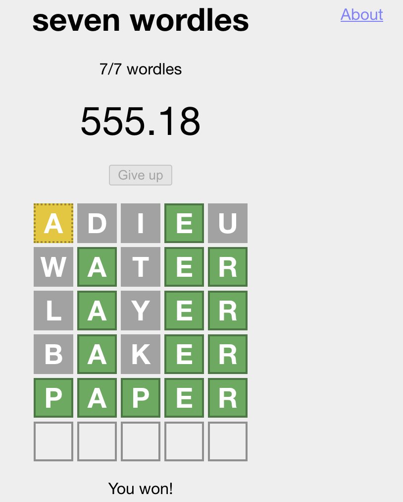 kkalyan's tweet image. Speed Wordles 
wooferzfg.me/seven-wordles/