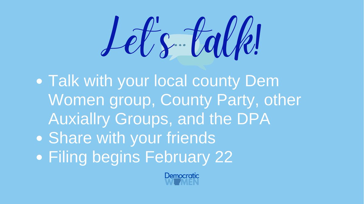 ArkDemWomen's tweet image. Let’s talk about you RUNNING!

There are MANY people ready to chat w/ you from your local county parties to @ArkDems … Caucuses - @BlackCaucusAR, @AAPIDemsofAR, @YDArkansas, @ArkDemVeterans + more!

As well as @EmergeArkansas &amp;amp; @PAWPAC4AR!

Chat with one, a few, or EVERYONE!

💙