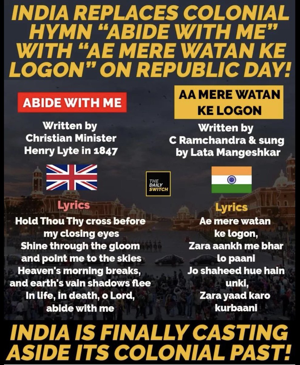 SaffronQueen_'s tweet photo. The British Raj is well &amp; truly over!! India will no longer abide with it's colonial past &amp; Republic Day will be different this year!
Jai Hind 🇮🇳 https://t.co/Eu2jCmQ6bo