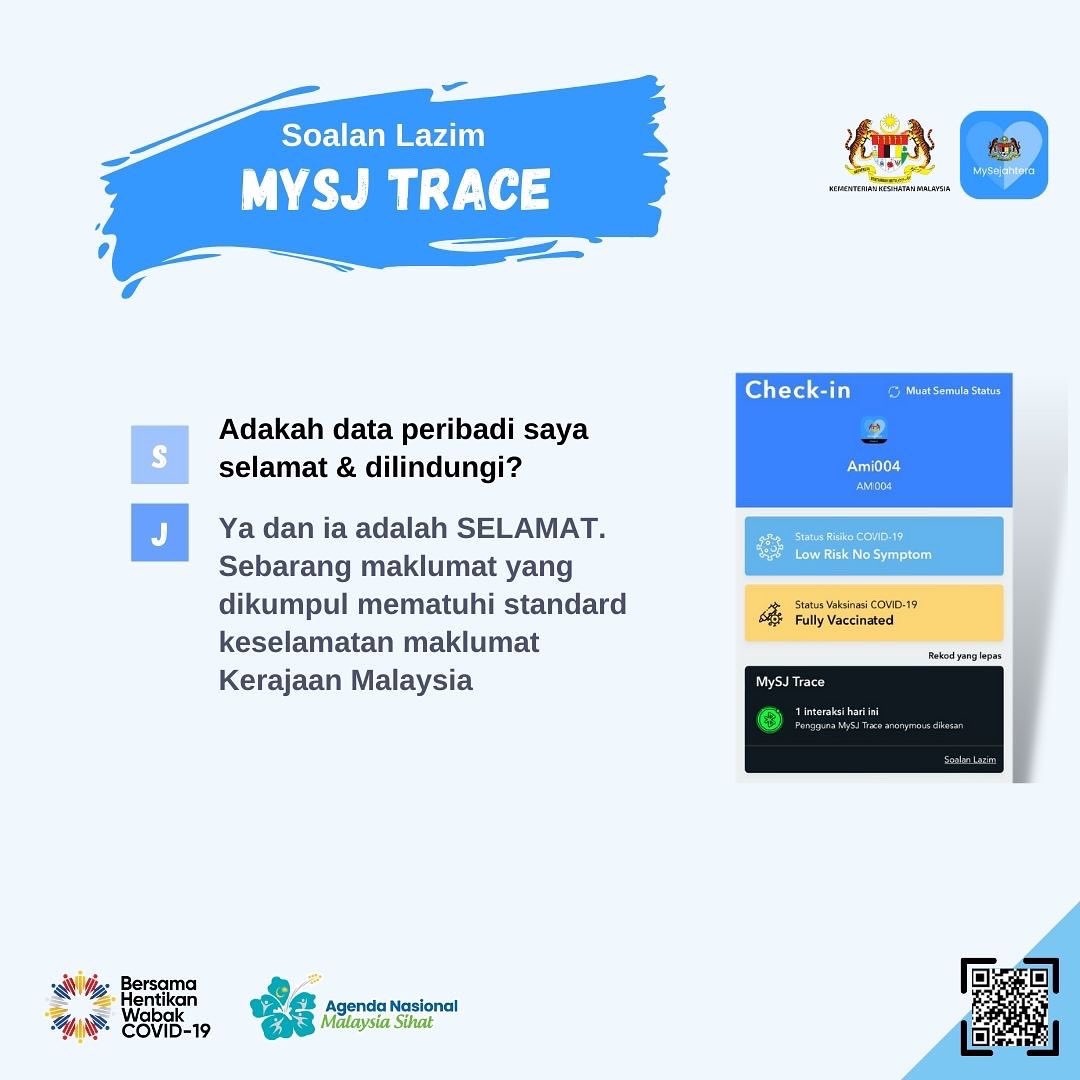 JaPenWPKL's tweet photo. Adakah data saya selamat dan dilindungi semasa mengaktifkan MySejahtera Trace ini?
#MySJTrace
#MySejahtera
#ReopeningSafely
#KitaJagaKita
#KitaMestiMenang
#MenangBersama
#COVID19
#coronavirus
#KLCeria
#CMSWPKL https://t.co/E77MdwPSMv