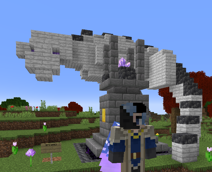 Lemon_2461's tweet photo. Make a statue they say... itll be fun they say... you have too or there will be consequences they say... Anyways building a dragon is hard. (its not done..) @MysticStars3  #LandsOfEnrie #LOESMP #Minecraft #ImBadAtBuildingPleaseSpareMe #DragonStatue #SmallStreamer https://t.co/itiyOJ8aDp