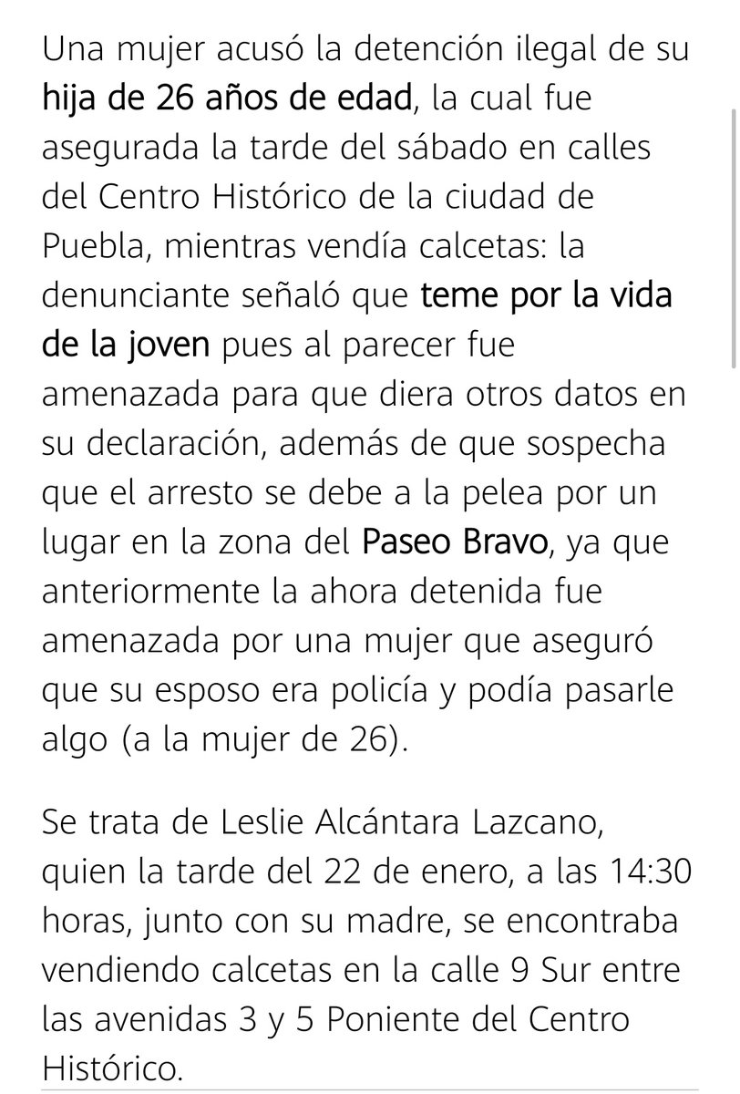sharman_der's tweet image. Parte de las declaraciones de la mamá de Les, para los que no han visto la nota, pertenece a El Sol de Puebla. 
#JusticiaparaLeslie #Puebla