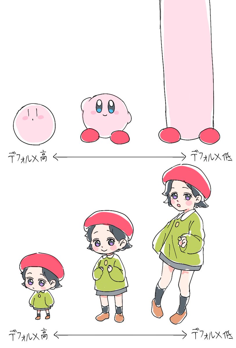 わふびぃ カービィとアドレーヌでわかるデフォルメ別描き分け すいません長いやつやりたかっただけです 長いカービィのファンアート カービィ カービィイラスト カービィ好きと繋がりたい T Co Rlrorkylgw Twitter