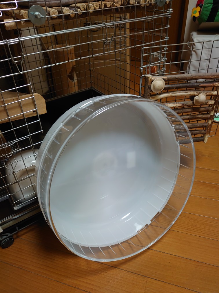 morino_b08's tweet photo. 最近回し車使う回数減ってる？と思って、走るところ見たら窮屈そうだったので一回り大きいのを購入！
設置まで色々手こずったけど夜中使ってたから良かった😌
体重も増加傾向にあったからダイエットにもなればいいなw
１階ちょっと狭くなった😅 https://t.co/8Nl6uP3Tw7