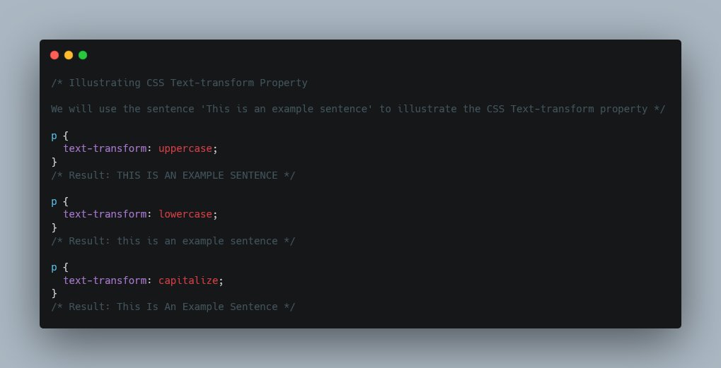 johnNcode's tweet image. CSS text-transform property. #CSS #CodeNewbie #webdevelopment