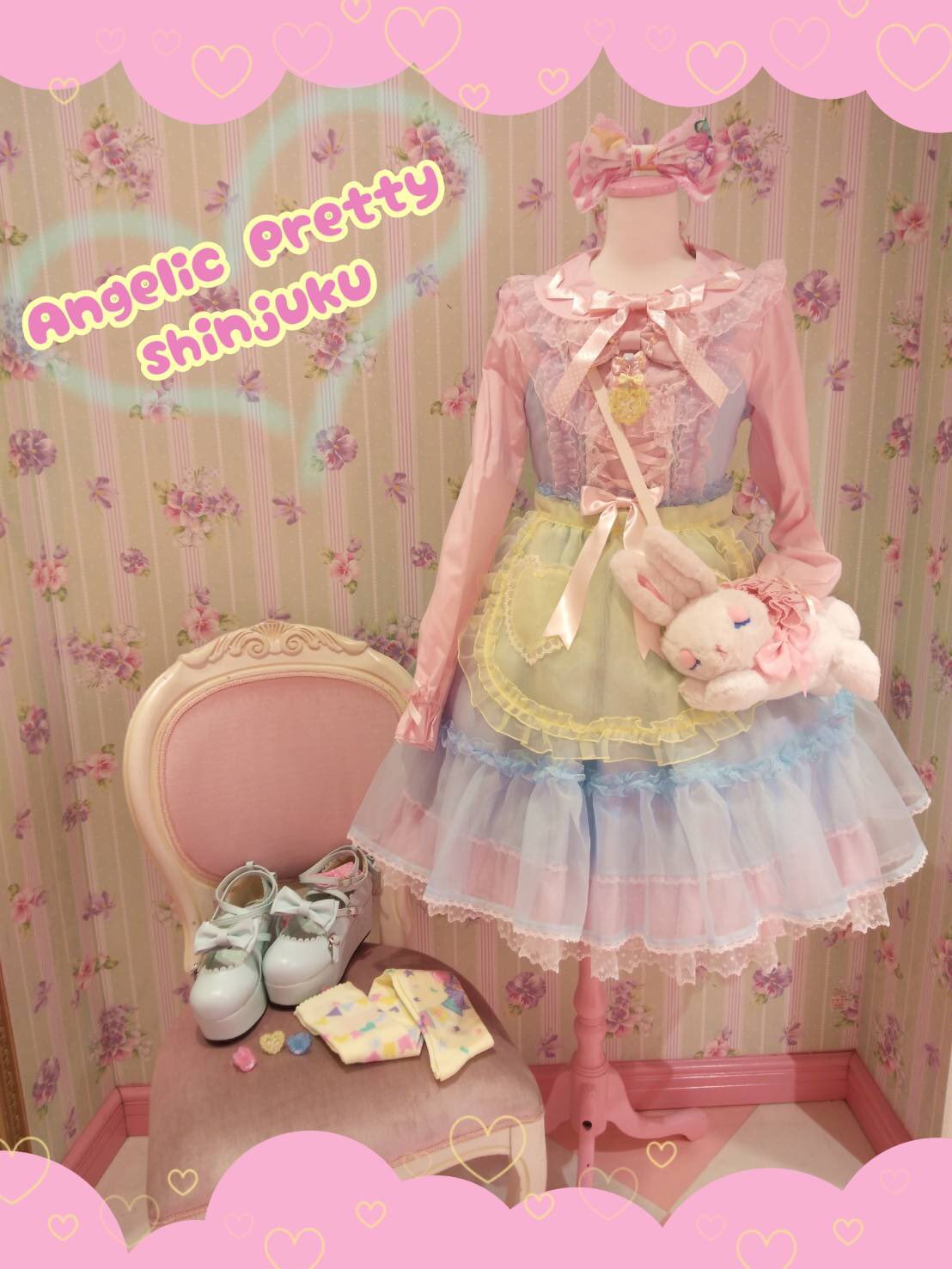 Angelic Pretty Lovelyオーガンジージャンパースカート Angelic Pretty / Lovelyオーガンジージャンパースカート ピンク