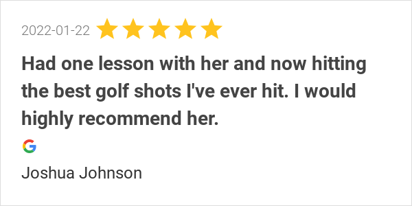goheidimitchell's tweet photo. New 5.0-star Review: "Had one lesson with her and now hitting the best golf shots I've ever hit. I would highly... https://t.co/4g0Oi6IJNP