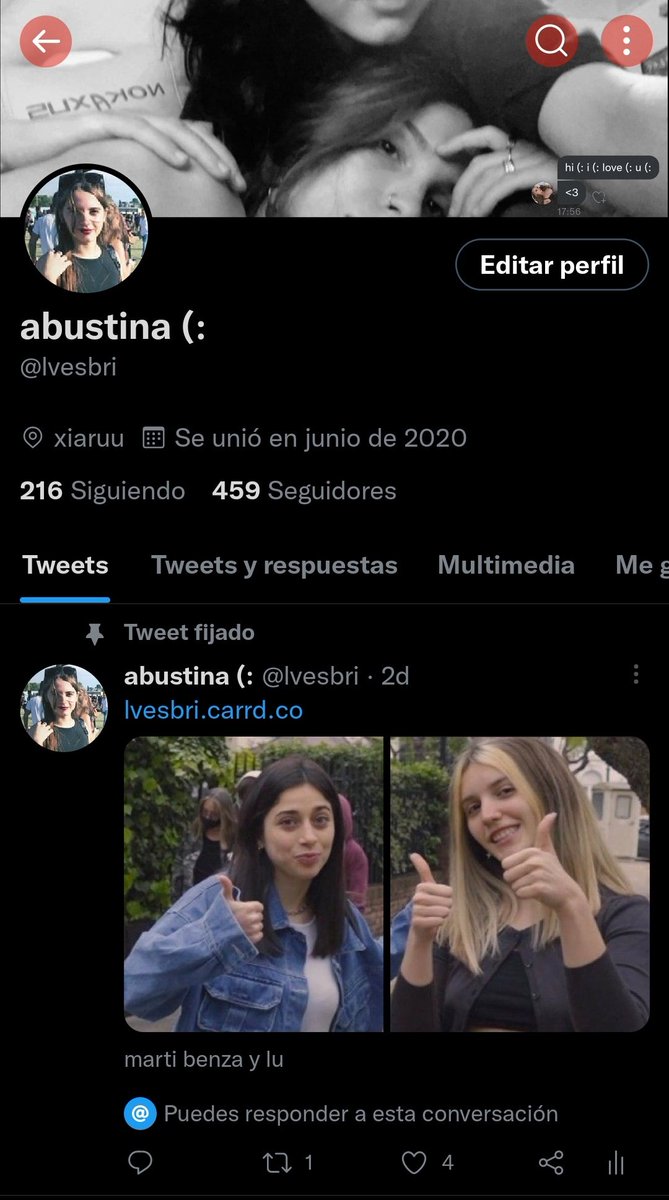 inyfgray's tweet photo. bueno lindos, voy a dejar de stanear a marti y luli x twitter, ya no m gusta estar en ese fandom, las re amo a las chicas pero qsyo aviso nomás para q sepan 🙏🙏 denme unf si quieren, cambie un par d cosas en la carrd asiq leanla, era esta :) https://t.co/w00tAa4Vnu
