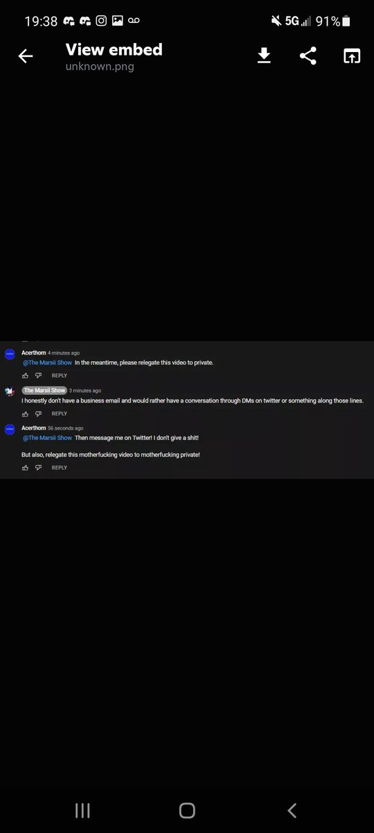 PrometheusPrim3's tweet photo. He's at it again.
It only took 45 minutes after the video was up before he came in with the threats.
He's going for a new record it seems.
I don't understand what he hopes to accomplish by acting this way.
#JusticeforXartemiswolf
#falseflagger
#liar
#YouTuber
#lolcow
#Bully https://t.co/XzeS4eRWQa