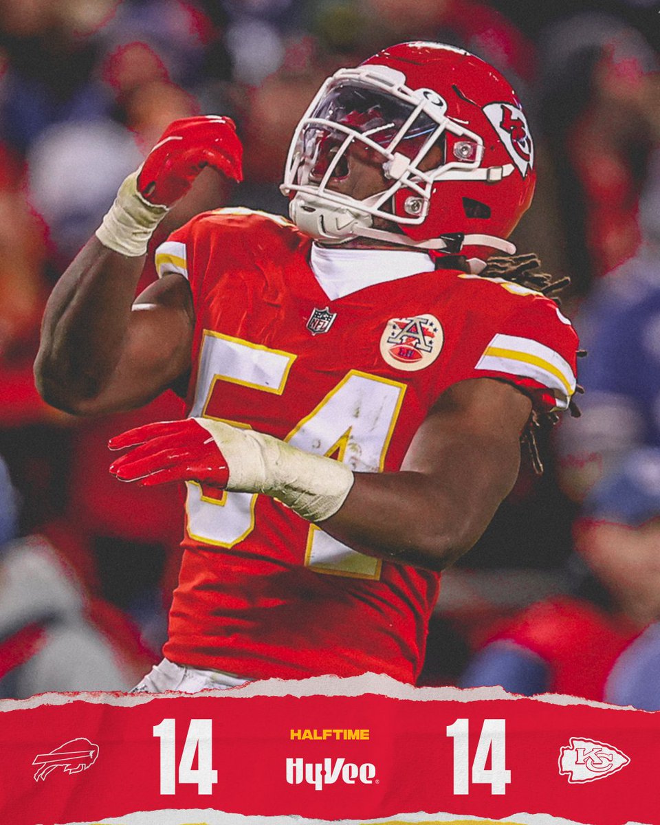 Tied up at the half. #BUFvsKC