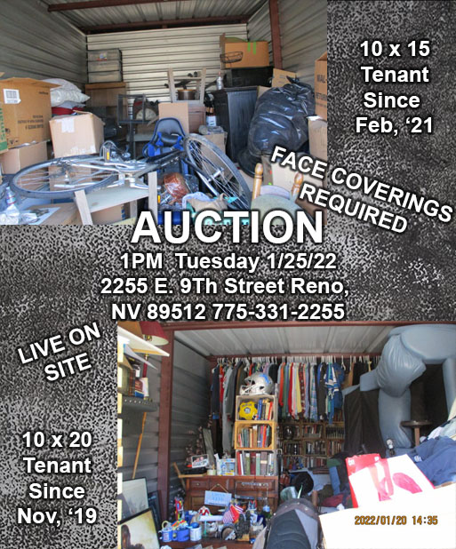 InterstateUStor's tweet image. Auction this Tuesday, come join us at 1 PM starting at our 9th street location!
9 units up for auction as of listing. 
#storage #reno #renostorage #auction