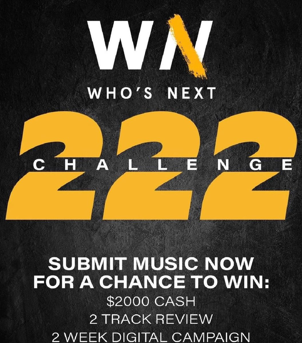 HOT97's tweet photo. Join our 222 Contest! 

All unsigned artists have the chance to win $2️⃣ ,000 cash, a 2️⃣ week digital campaign, &amp; a 2️⃣ track review by a HOT 97 team member🔥

START NOW! https://t.co/hPUU1lRcGQ 

#Hot97 #Hot97WhosNext https://t.co/34Oa2NCPOw