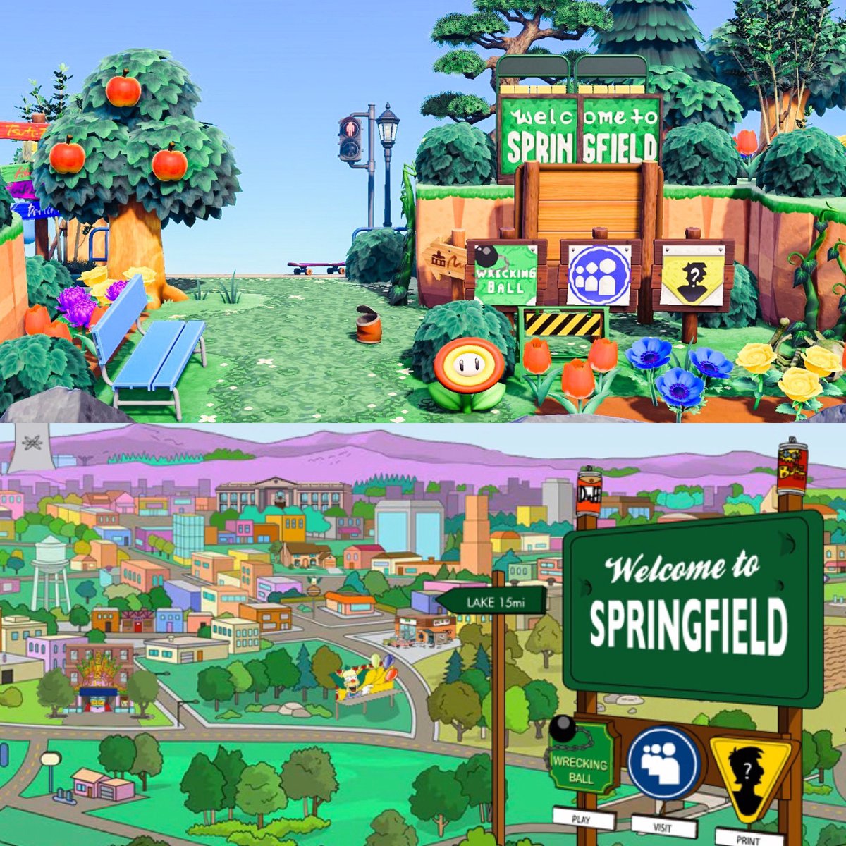 Been working on a simpsons themed island on the side! #ACNH #ACNHDesign