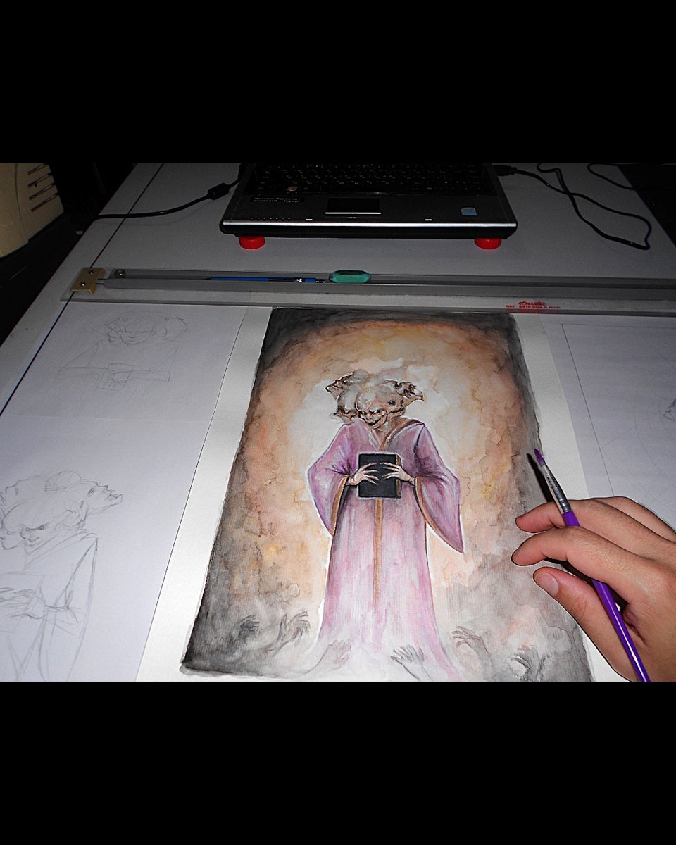 morlockstudio's tweet photo. Dantalion é um Poderoso Duque que aparece como um ser que tem inúmeras faces masculinas e femininas, cada uma com sólidos olhos brancos e falando línguas diferentes. 
#dantalion #goetia #arsgoetia #watercolor #HorrorArt #art https://t.co/HjPDbnDRQt