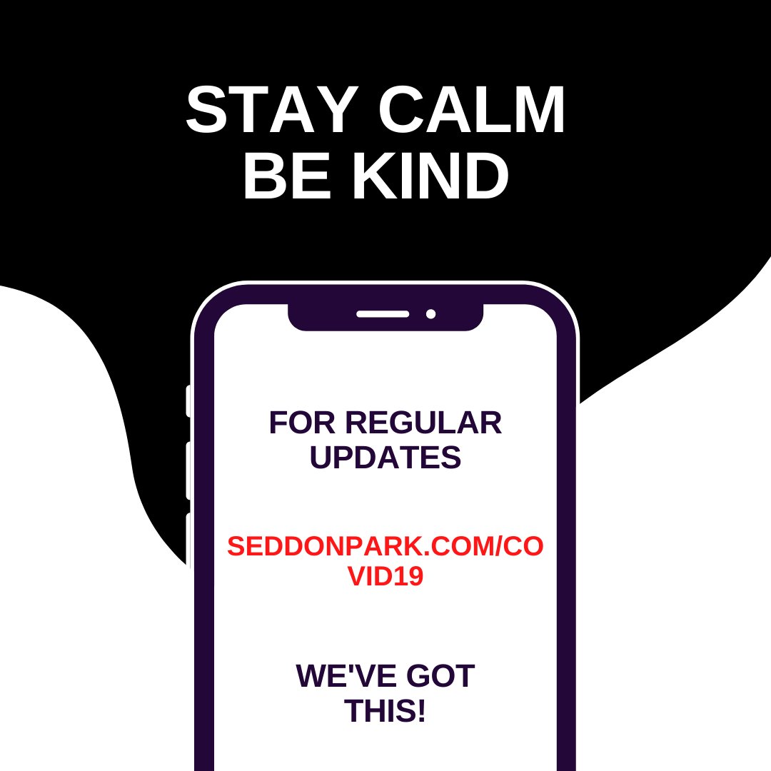 We're currently in 'red' under the NZ Covid-19 Protection Framework. We’ll keep you updated on what this means for upcoming events as we know more so keep an eye out here, on our Facebook page, or our website- seddonpark.com/covid-19/ 
Stay calm and be kind - we've got this!