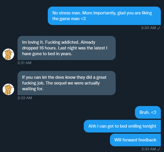 No need for melatonin tonight I'll be sleeping peacefully after this DM. @Senza_TV you are lucky I can't kiss you right now thats all imma say.