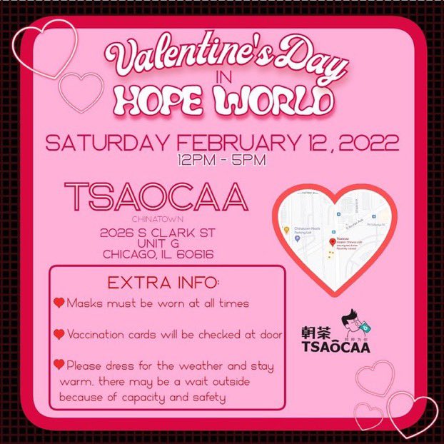 Here’s the updated flyer for Valentine’s Day in Hope World event next month ❤️💕💘