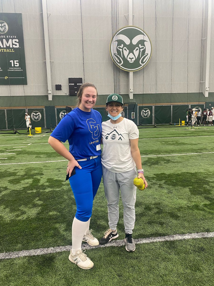 Thank you <a href="/CSUSoftball/">Colorado State Softball</a> and <a href="/Coach_Fisher/">Jen Fisher</a> for an amazing camp this weekend! I loved working out in my home state with some of the best and hitting a new PR exit velo of 79!