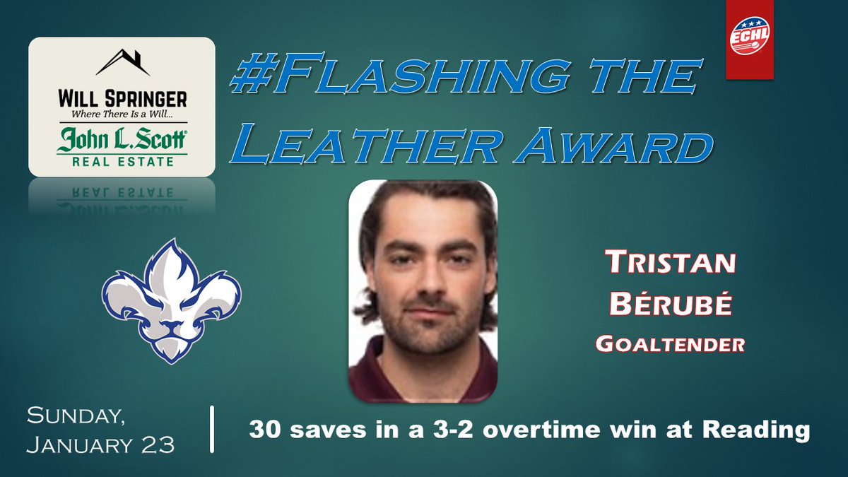 Sunday's #ECHLWeek #FlashingTheLeatherAward goes to the <a href="/Lions3r/">Lions de Trois-Rivières</a> goaltender who, in his third pro game, became just the fourth visiting netminder to earn a win in Reading this season.