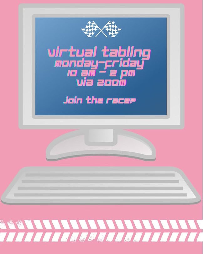 Join us this week for our virtual tabling via zoom 💻

Link can be found in out bio. Can’t wait to see you there 🏎🏁