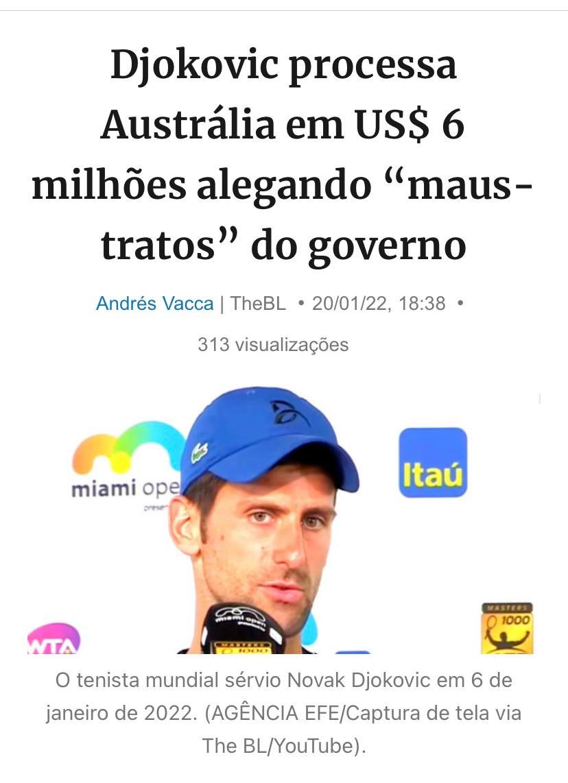 Djokovic processa Austrália em US$ 6 milhões alegando “maus-tratos” do governo

thebl.us/world-news/djo…