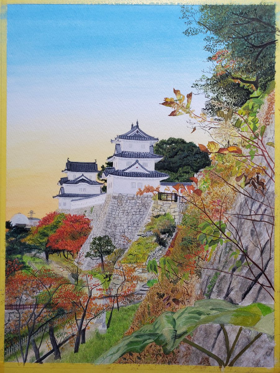 絵画 城の絵　風景画 Amazon.co.jp: 藤城清治『荒城の月』レフグラフ 風景画 影絵 滝