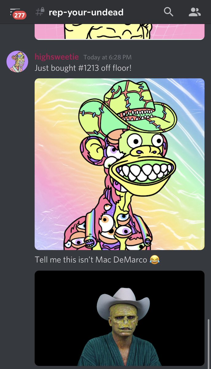 Just bought my second <a href="/UndeadPastelNFT/">Undead Pastel Club</a> Tell me this isn’t <a href="/macdemarco/">Mac Demarco</a> 🙌🏽 #NFT #Metaverse